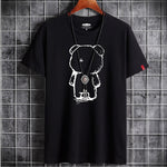 Mens Casual Bear Anime T Shirt