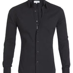 Long Sleeve Zipper Shirt With Button Design Fashion Lapel Tops For Mens Clothing
