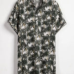 Slim shirt men contrast color printing shirt men